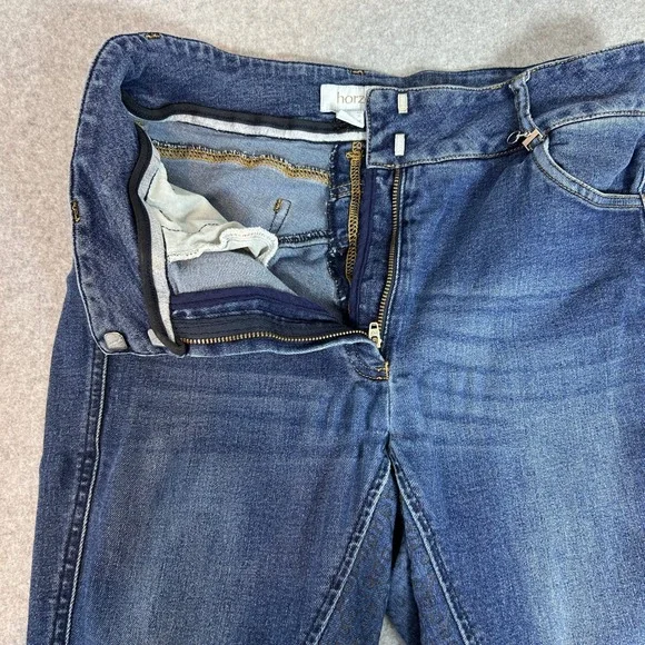 Horze Denim Riding Breeches Blue Jeans Full Seat Grip Equestrian Pants Womens 28 - Picture 2 of 14